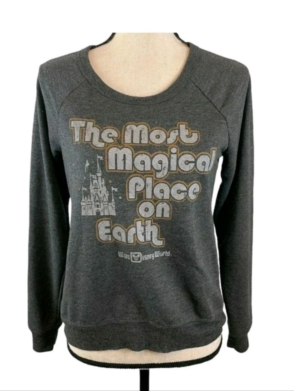 Vintage Y2k Disney Parks Sweatshirt Gray Retro Most Magical Place On Earth XXL